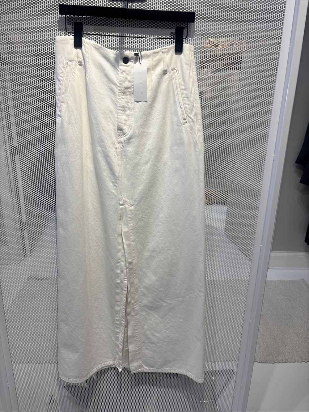 Kallmeyer NYC Long White Harper Denim Skirt Size 6 NWT